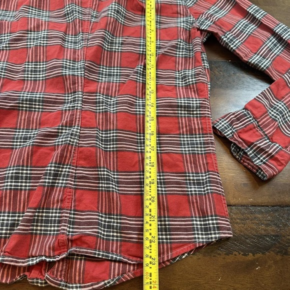 Frank & Eileen Barry Shirt Womens Small Red Plaid Button Down Made in USA - Picture 10 of 11